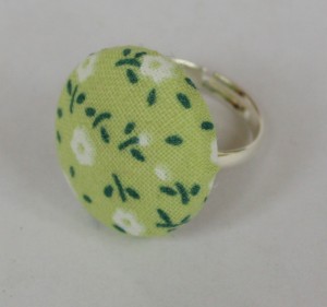 Green fabric covered ring