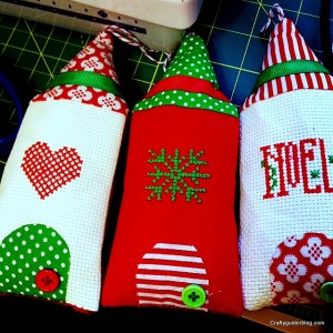 christmas cross stitch houses