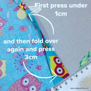 book bag tutorial hem top and bottom