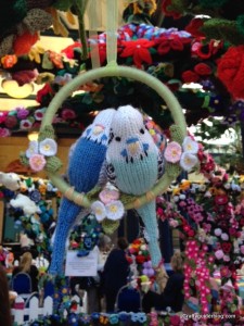 Knitted budgies pergola