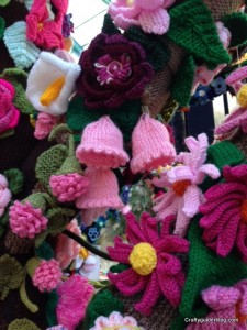 Knitted flowers pergola