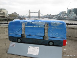 tower bridge bus sculpture