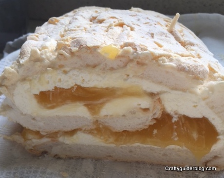 Great British Bake Off lemon Meringue Roulade slice