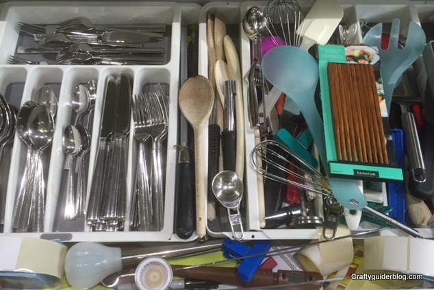 getting organised cutlery drawer before